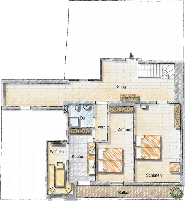 Grundriss Wohnung Talblick